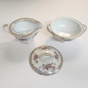 Noritake Somerset # 5317 Fine Porcelain China Creamer & Sugar Bowl Set